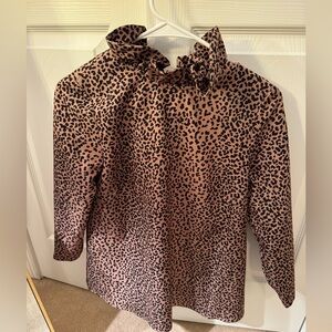 Tuckernuck leopard high neck tie back top